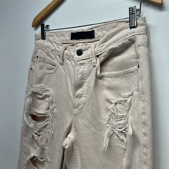 Alexander Wang Rival Cropped Jeans Distressed Destroyed Ripped Jean Off White 27 - Picture 5 of 11